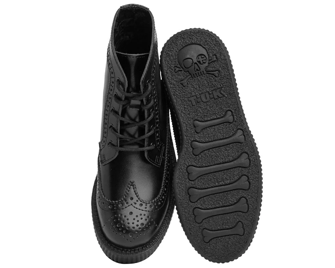 T.U.K BLACK BROGUE WINGTIP VIVA LOW CREEPER BOOT