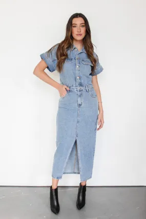 Urban Jungle Denim Maxi Dress