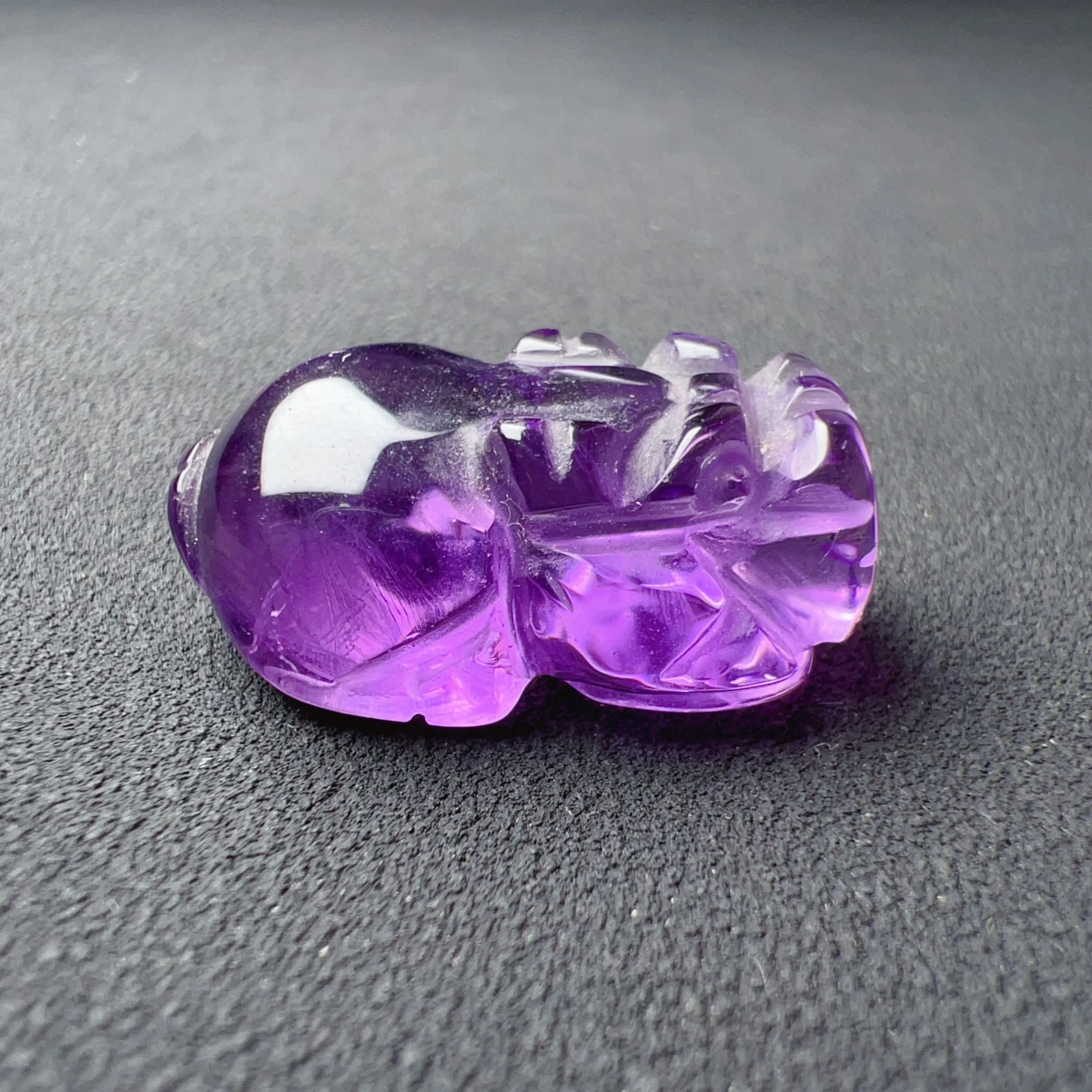 Wealth Attraction 2024 Natural Amethyst Pixiu Fengshui Crystal Decor 25.4mm