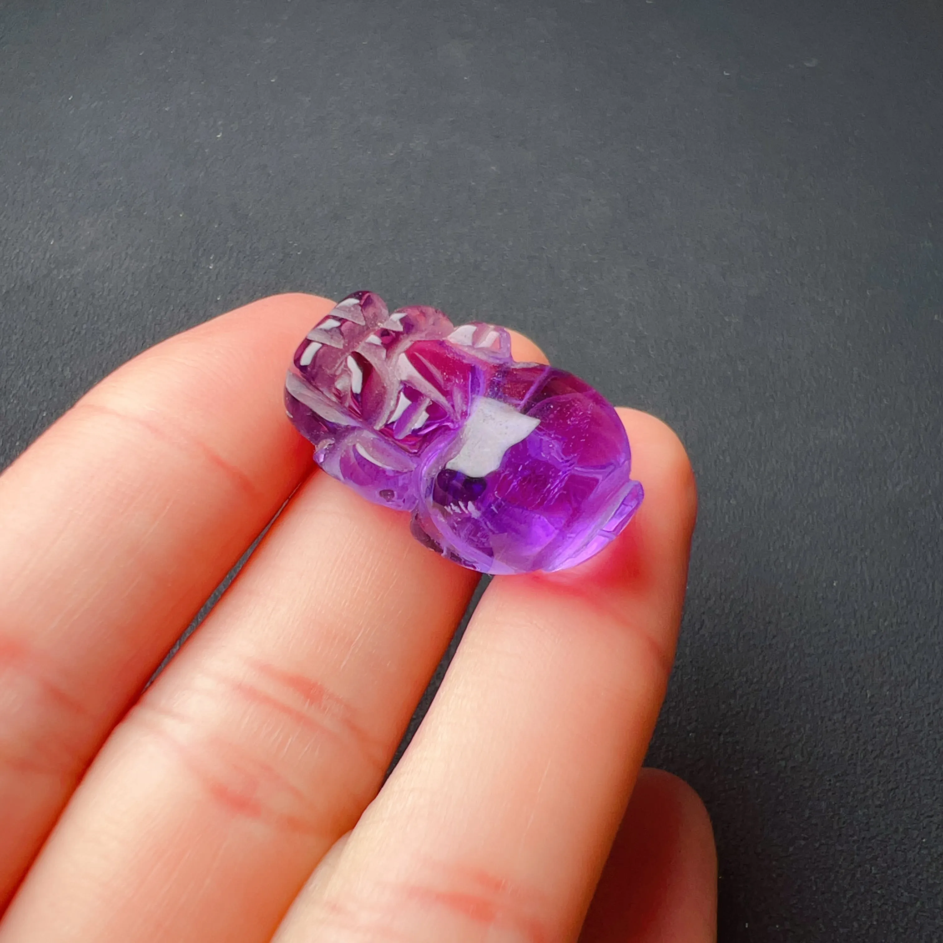 Wealth Attraction 2024 Natural Amethyst Pixiu Fengshui Crystal Decor 25.4mm