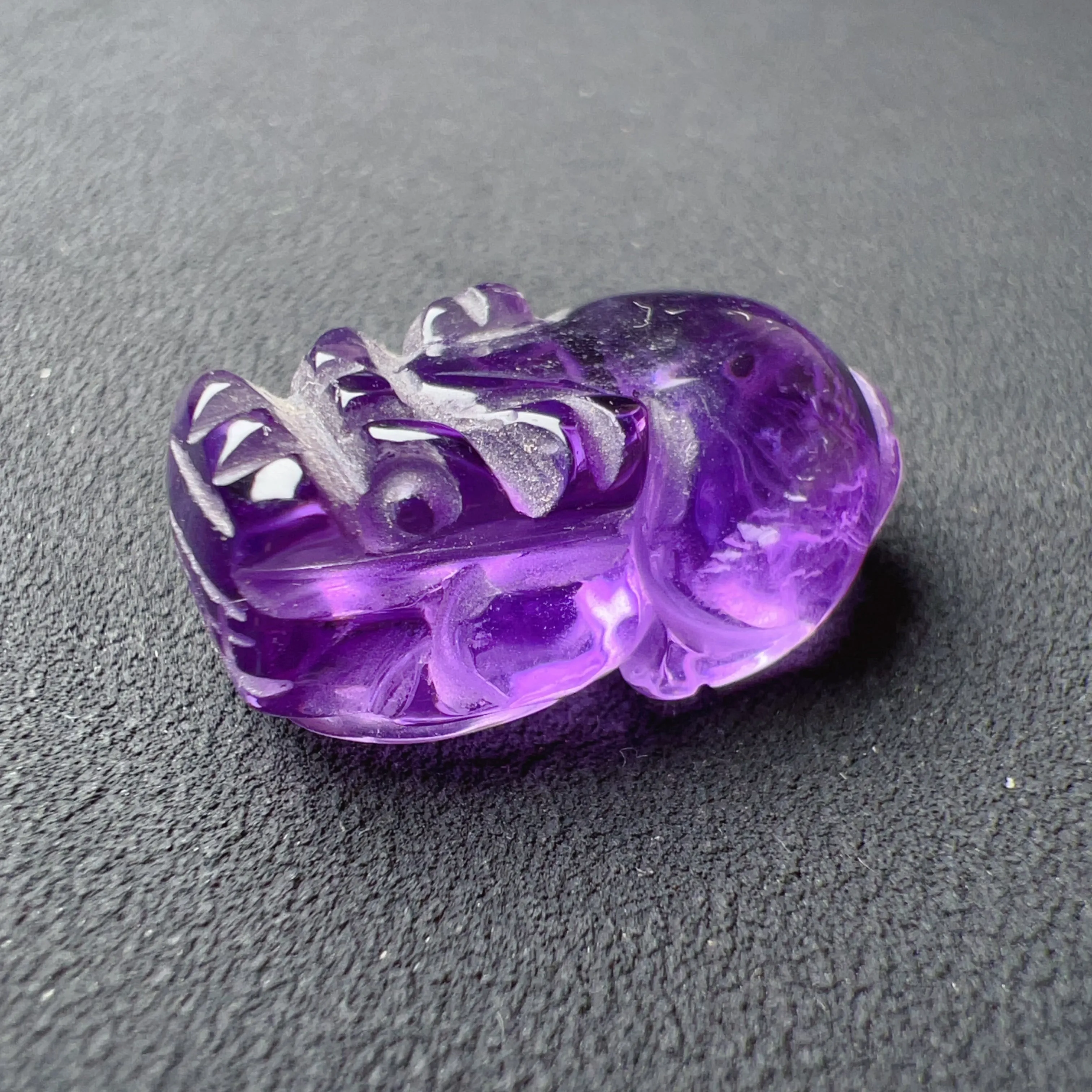 Wealth Attraction 2024 Natural Amethyst Pixiu Fengshui Crystal Decor 25.4mm