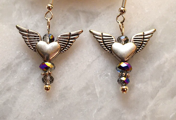 Winged Heart Earrings